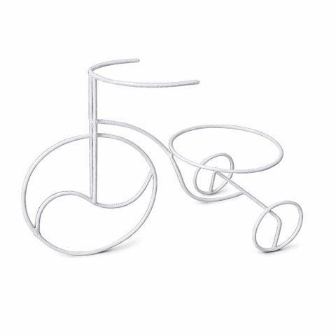 Bicicleta Decoração com Suporte para Vaso de Flor:branco