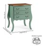Cômoda Rústica Bombê com 3 Gavetas - Verde Kalle com Tampo Imbuia Glazer - 4