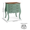 Ver imagem 4 de Cômoda Rústica Bombê com 3 Gavetas - Verde Kalle com Tampo Imbuia Glazer