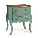 Ver imagem 2 de Cômoda Rústica Bombê com 3 Gavetas - Verde Kalle com Tampo Imbuia Glazer