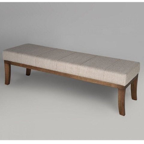 Puff para Quarto 160cm Linho Pés Imbuia Lúcia