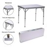 Mesa Dobrável Portátil De Alumínio Com Tampo De Mdf Que Vira Maleta Para Camping 90X60cm Branco - 1