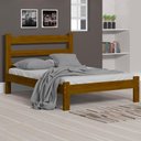 Ver imagem 1 de Cama de Casal em Madeira Maciça Imbuia Nemargi