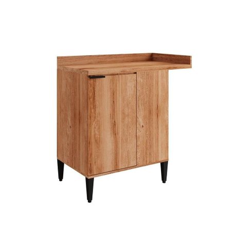Gabinete de Cozinha Modulado Balcão Alpha 2508 Canto Reto C/ 1 Porta C/ Tampo 94cm Freijo - Carraro