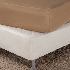 Saia Box Fit Cama de Casal Capa com Elástico Malha Helanca Se Ajusta Ao Box 1 Pç:palha