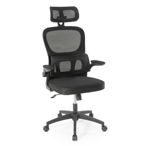 Cadeira de Escritório Giratória Executiva Atenas com Regulagem de Altura - Preto