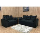 Ver imagem 2 de Conjunto de Sofá 2 e 3 Lugares Paris Suede Preto