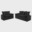 Ver imagem 1 de Conjunto de Sofá 2 e 3 Lugares Paris Suede Preto