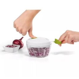 Mini Processador Manual Portátil Cortador Fatiador Legumes - 4