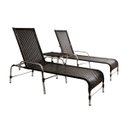 Ver imagem 1 de 2 Espreguiçadeiras Catar + Mesa Centro em Alumínio - Preto
