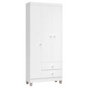 Ver imagem 4 de Berço Americano Mirelle com Colchão Gazin e Guarda Roupa Ternura Baby 3 Portas Branco Brilho -
