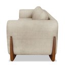 Ver imagem 2 de Sofá 3 Lugares 2,30m Linho Bouclé Bege com Detalhes em Madeira - Jobim Lucadi Home