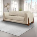 Ver imagem 7 de Sofá 3 Lugares 2,30m Linho Bouclé Bege com Detalhes em Madeira - Jobim Lucadi Home