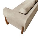 Ver imagem 5 de Sofá 3 Lugares 2,30m Linho Bouclé Bege com Detalhes em Madeira - Jobim Lucadi Home