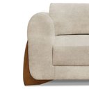 Ver imagem 4 de Sofá 3 Lugares 2,30m Linho Bouclé Bege com Detalhes em Madeira - Jobim Lucadi Home