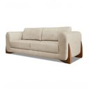 Ver imagem 1 de Sofá 3 Lugares 2,30m Linho Bouclé Bege com Detalhes em Madeira - Jobim Lucadi Home
