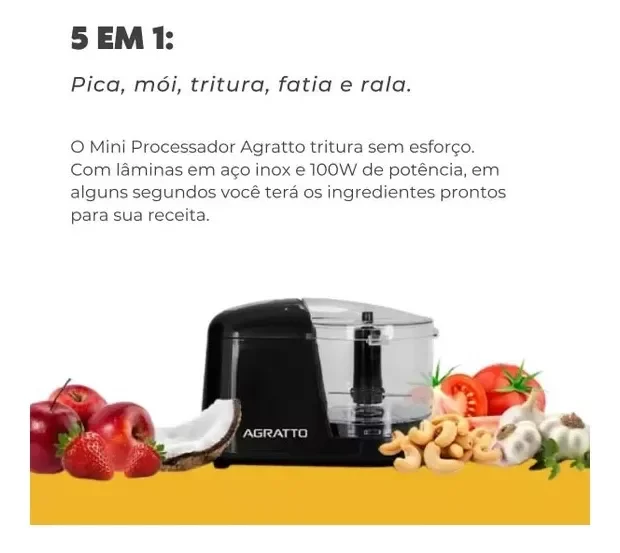 Ver imagem 5 de Mini Processador Agratto 220v