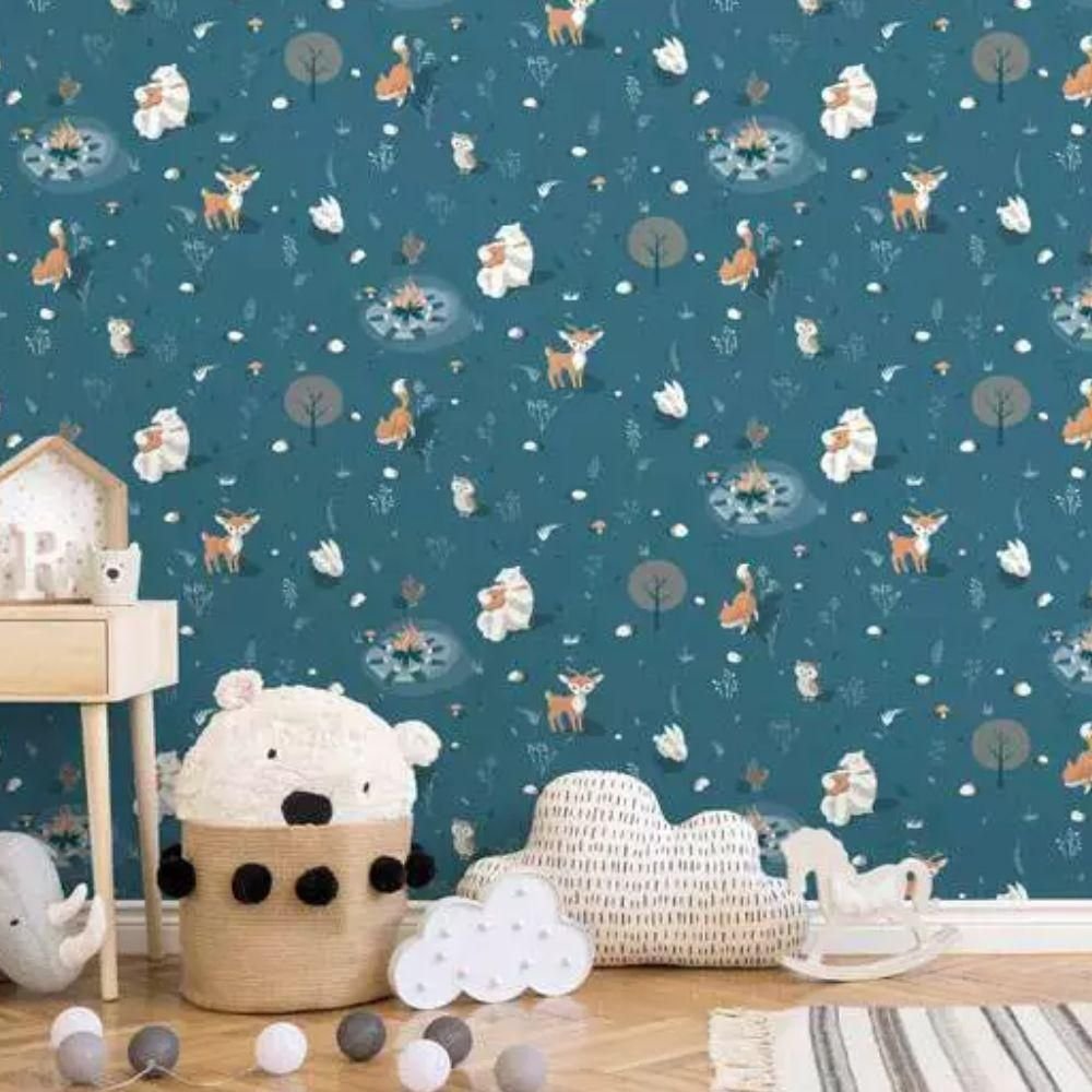 Papel de Parede Hf Petit Infantil Azul 31311 | MadeiraMadeira