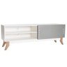 Rack Vilage White C/ 1 Porta de Correr 160cm - Cinza Claro - 1
