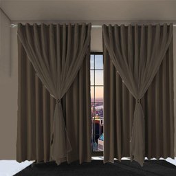 Cortina Sala e Quarto 4,50x2,80 Tecido Blackout Ana Marrom - 4