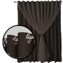 Cortina Sala e Quarto 4,50x2,80 Tecido Blackout Ana Marrom - 3