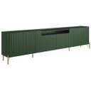 Ver imagem 2 de Rack New Bend 220 cm Porta Frisada Incolar Musgo com Pé Dourado