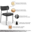 Ver imagem 3 de Kit 6 Cadeiras Sala de Jantar Lisa Pés Preto PU Preto m² - Monari Design