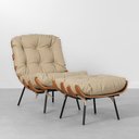 Ver imagem 1 de Poltrona Costela com Puff Pu - Bege Abra Cadabra