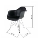 Ver imagem 3 de Cadeira Eames Cromada Arm Eiffel Preto