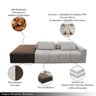 Sofá Sala de Estar Ilha Modulado Encosto Móvel 310cm Puff Lateral Barcelona Linho Bege/marrom Mancha - 3