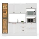 Ver imagem 5 de Cozinha Pérola com Rodapé e Cristaleira com LED Yescasa Branco