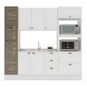 Ver imagem 4 de Cozinha Pérola com Rodapé e Cristaleira com LED Yescasa Branco