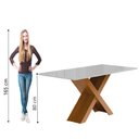 Ver imagem 4 de Mesa Sala de Jantar Tampo com Vidro 1,80m Grécia Madeirado/off White Dobuê