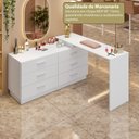 Ver imagem 7 de Mesa Manicure em L 138CMX138CMX43,5cm com 6 Gavetas Leonie Yescasa