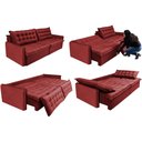 Ver imagem 7 de Sofá Sem Caixa Retrátil Reclinável 2,95m Cama inBox Versátil de Pillow Top e Molas Velusoft