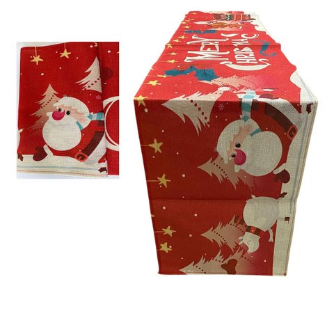 Caminho de Mesa Toalha Passadeira Natal Natalino Trilho Decoraçao Papai Noel Boneco de Neve Mesa de 