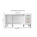 Ver imagem 3 de Balcão Armário de Cozinha Aurora 160cm Branco s/ Tampo 3 Portas 3 Gavetas - Nathan