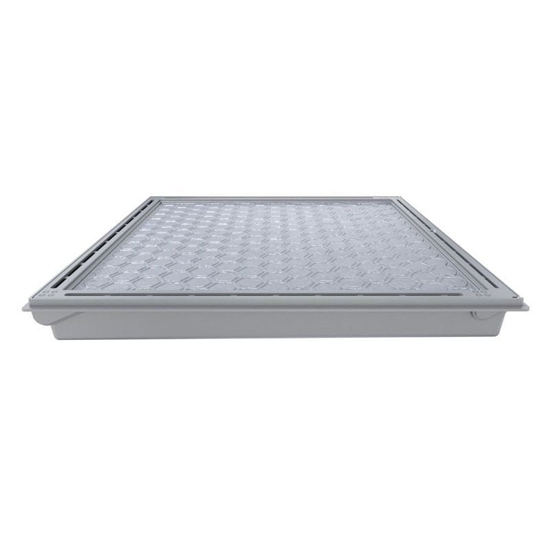 Tampa Casa Máquina Piscina com Rebaixo Gaveta Cinza 95x95cm - 2
