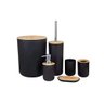 Kit Conjunto para Banheiro Bambu 6 Peças - Preto - 1