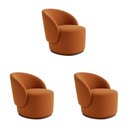 Ver imagem 1 de Kit 3 Poltronas Orgânicas Decorativas Premium para Recepção Clínica em Bouclê Italiano Terracota