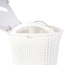Ver imagem 7 de Cesto Roupa Suja Rattan com Tampa Basculada e Alças Laterais Cor Branco
