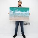 Ver imagem 3 de Quadro Decorativo em Canvas Praia Mar Azul TaColado Moldura Madeira 90 x 60cm