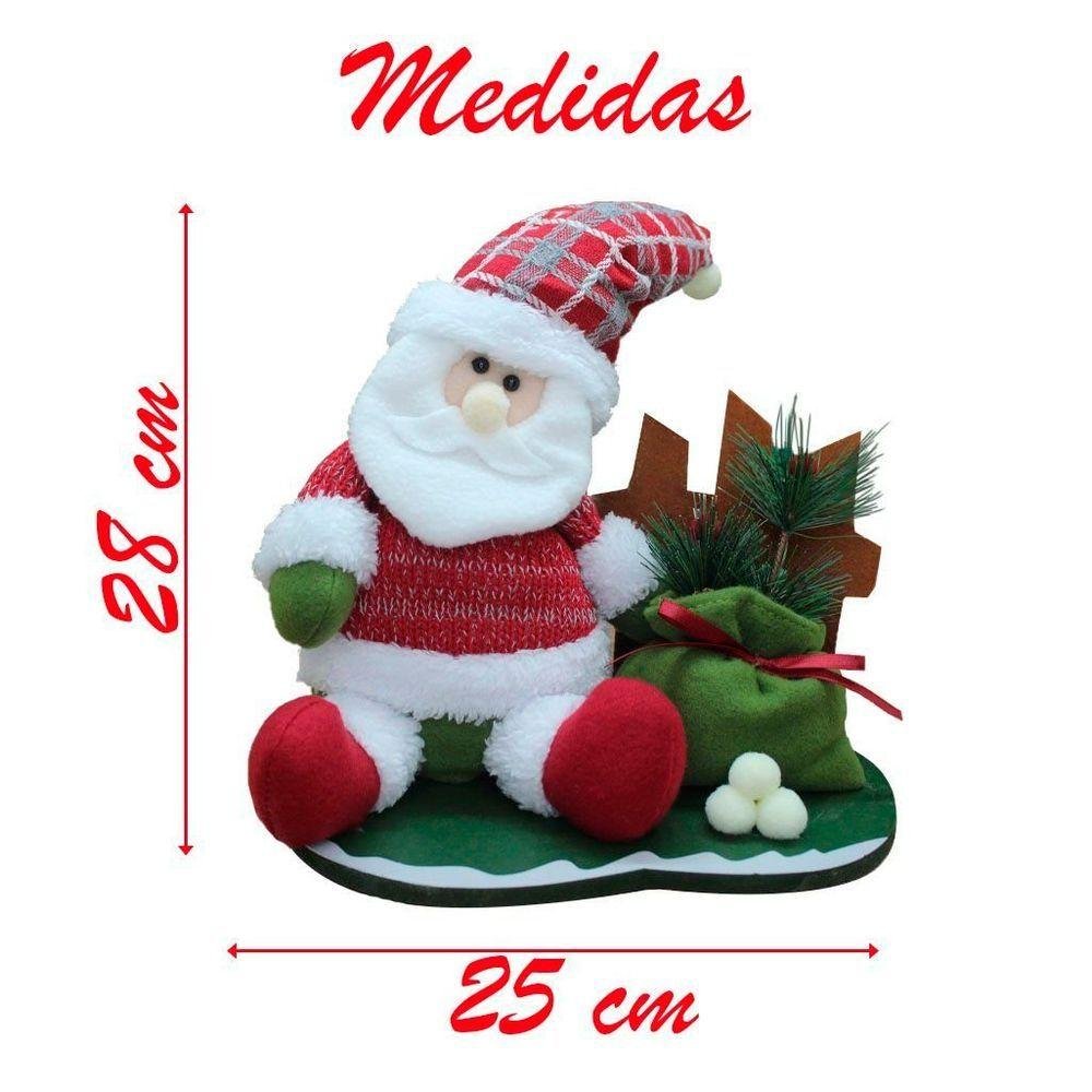 Decoração Boneco Natal Papai Noel Tecido Natalino 28cm - 2