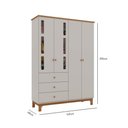 Ver imagem 4 de Roupeiro Infantil Antonella 4 Portas 3 Gavetas Off White/caramelo Móveis Canaã