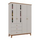 Ver imagem 1 de Roupeiro Infantil Antonella 4 Portas 3 Gavetas Off White/caramelo Móveis Canaã