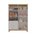Ver imagem 3 de Roupeiro Infantil Antonella 4 Portas 3 Gavetas Off White/caramelo Móveis Canaã