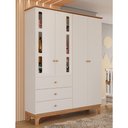 Ver imagem 2 de Roupeiro Infantil Antonella 4 Portas 3 Gavetas Off White/caramelo Móveis Canaã