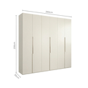 Ver imagem 4 de Guarda-Roupa Grande Casal 6 Portas 6 Gavetas Bloom Areia