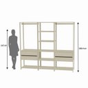 Ver imagem 5 de Guarda-Roupa Closet Modulado Siena 202cm 4 Gavetas 2 Cabideiros e 7 Prateleiras Yescasa Bege/Off White
