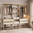 Ver imagem 1 de Guarda-Roupa Closet Modulado Siena 202cm 4 Gavetas 2 Cabideiros e 7 Prateleiras Yescasa Bege/Off White
